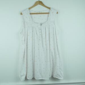 Eileen West White Chemise with Subtle Pink Accents